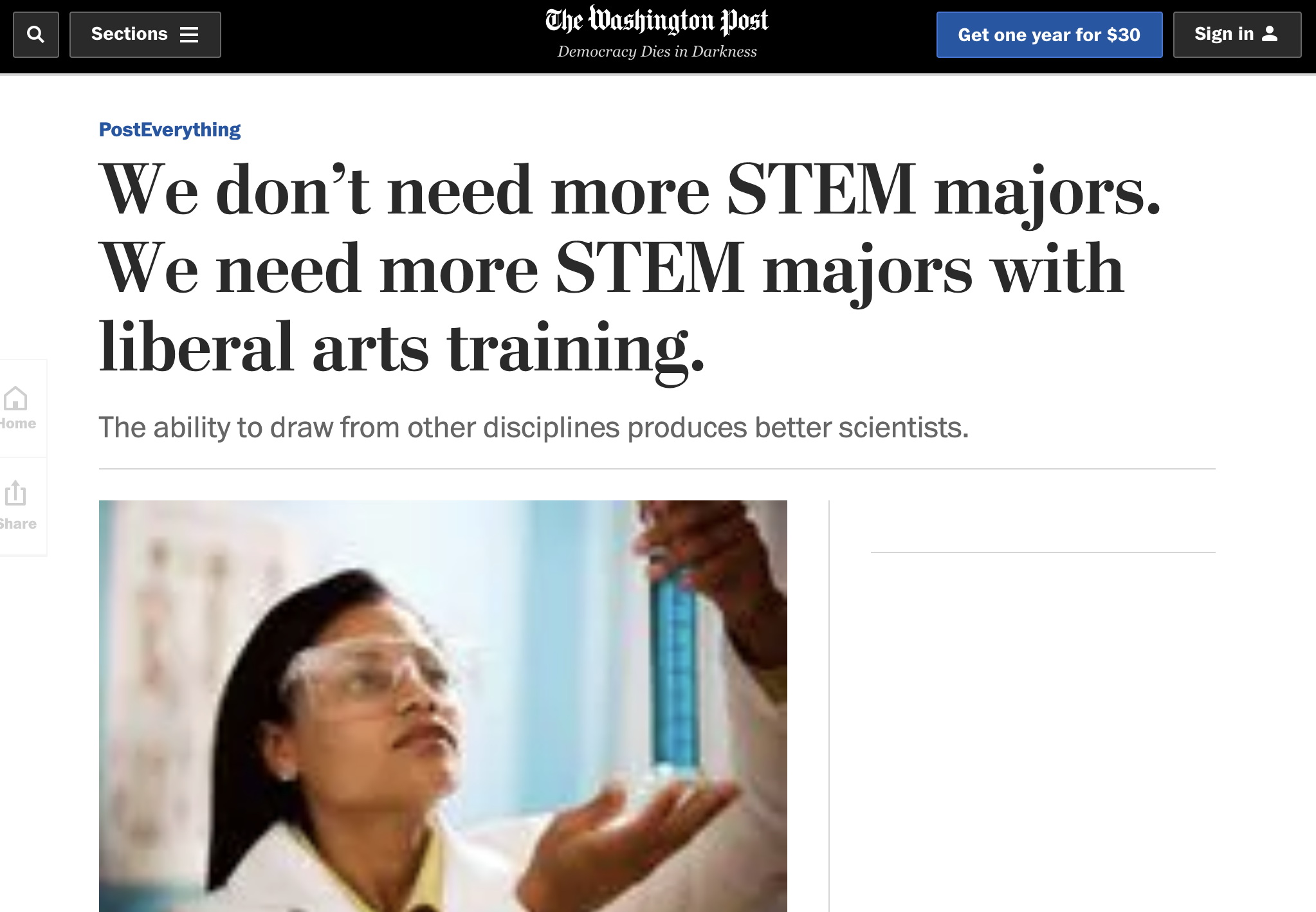 article on the importance on liberal arts education