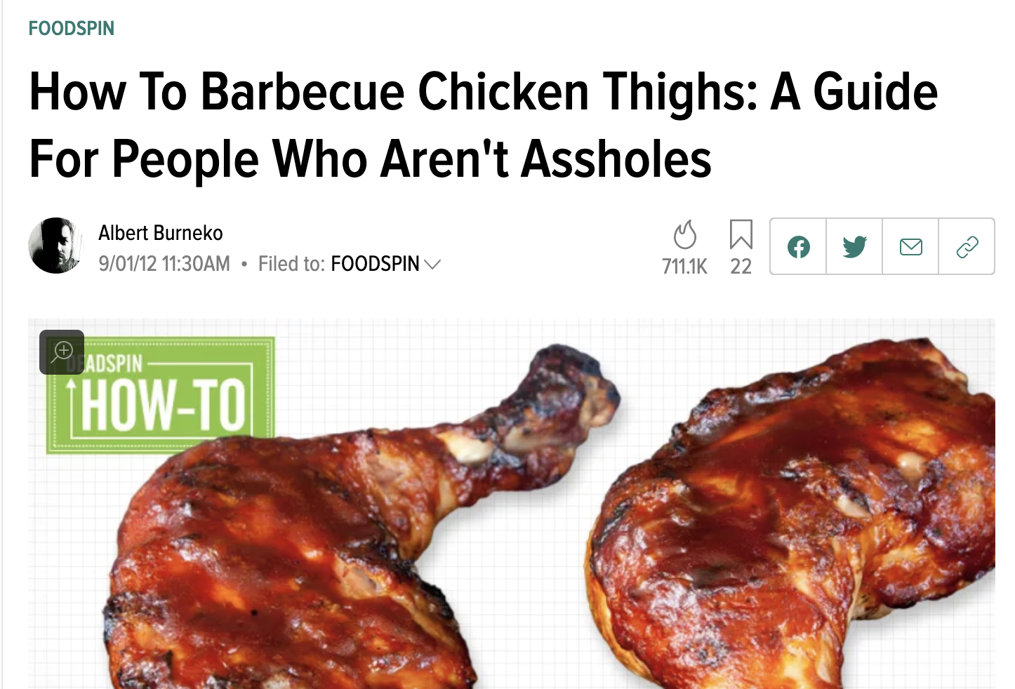 article on how to barbeque chicken