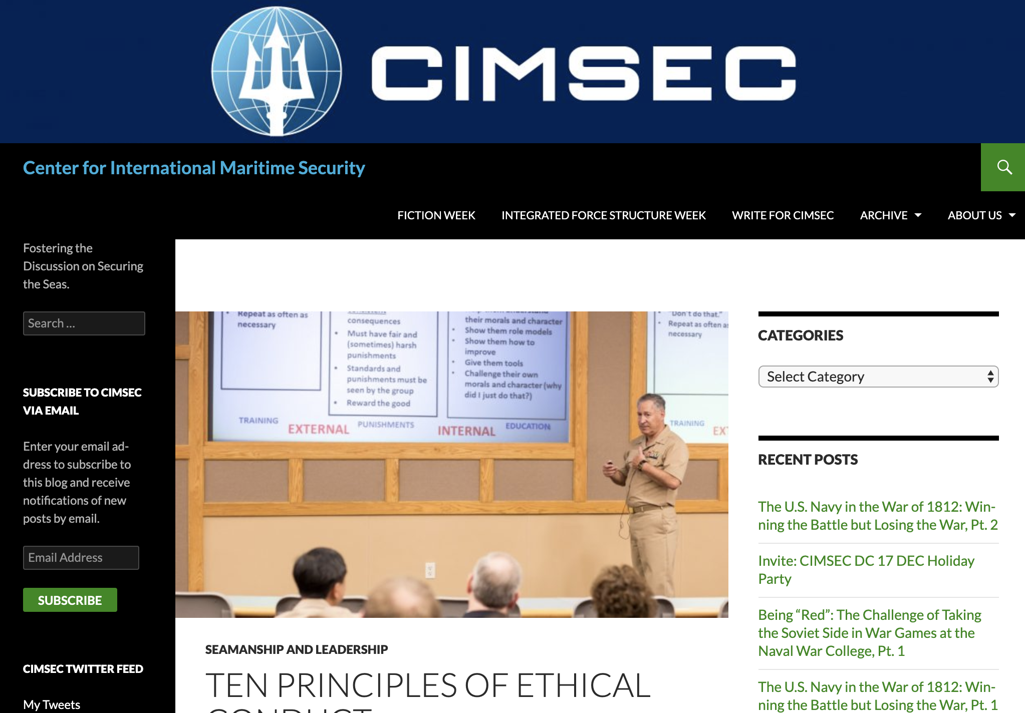 article on principles of ethical conduct