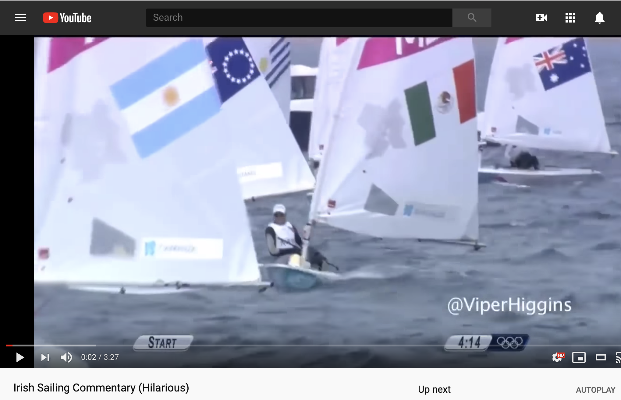 funny Irish commentary on Olympic sailing